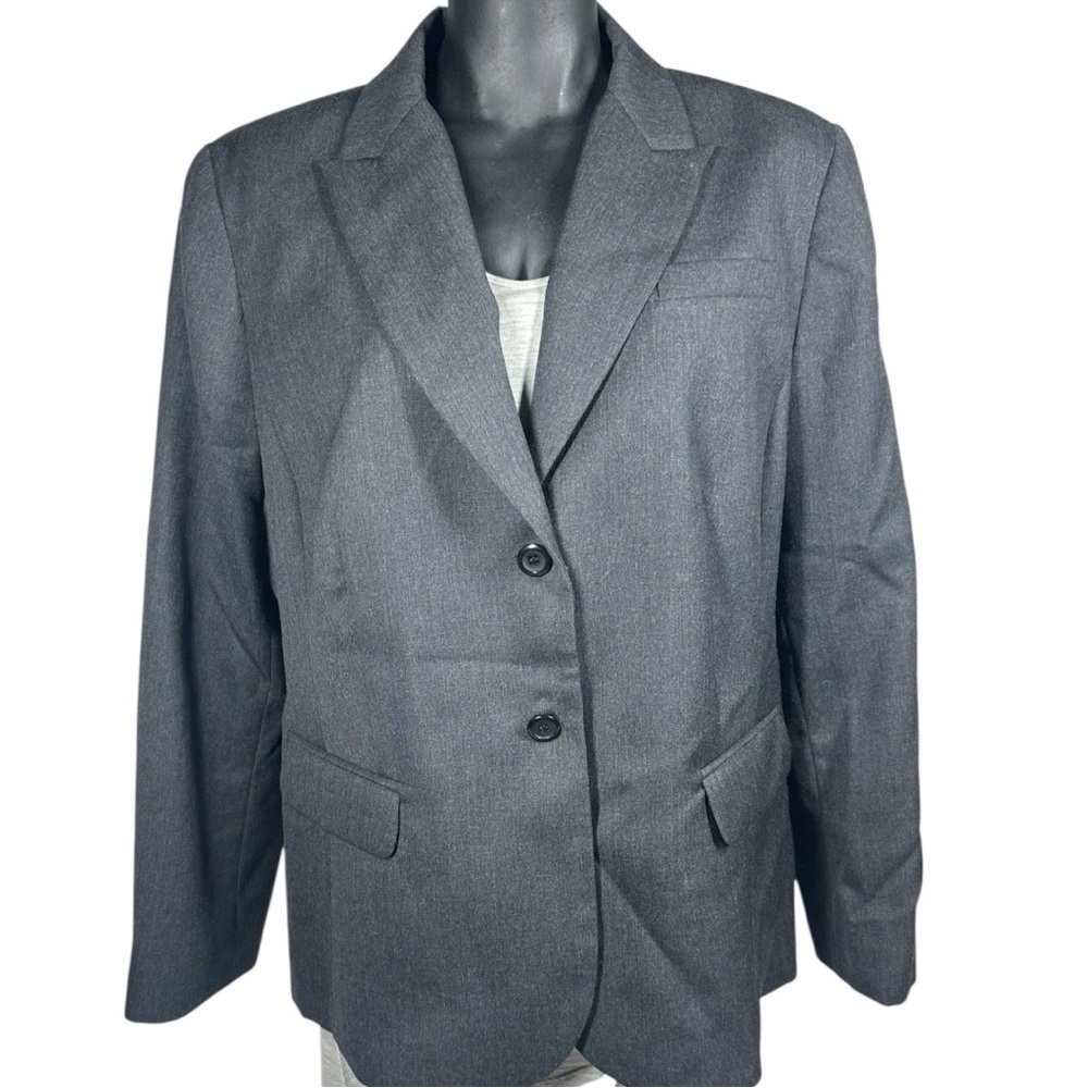 Pendleton Vintage Blazer Size 16 USA Single Breasted 100% Virgin Wool Gray/Black